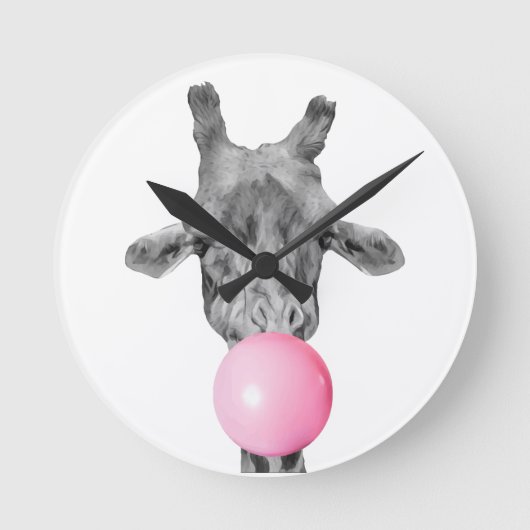bubblegiraffe runde wanduhr (Vorderseite)