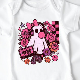 Bubblegum ästhetisches Retro Ghost Girl Halloween Baby Strampler