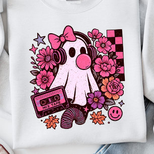Bubblegum ästhetisches Retro Ghost Girl Halloween Sweatshirt