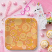 Bubblegum-Blasen überall in Orange Pappteller (Party)