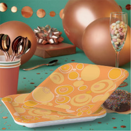 Bubblegum-Blasen überall in Orange Pappteller