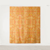 Bubblegum-Blasen überall in Orange Wandteppich (Vorderseite)