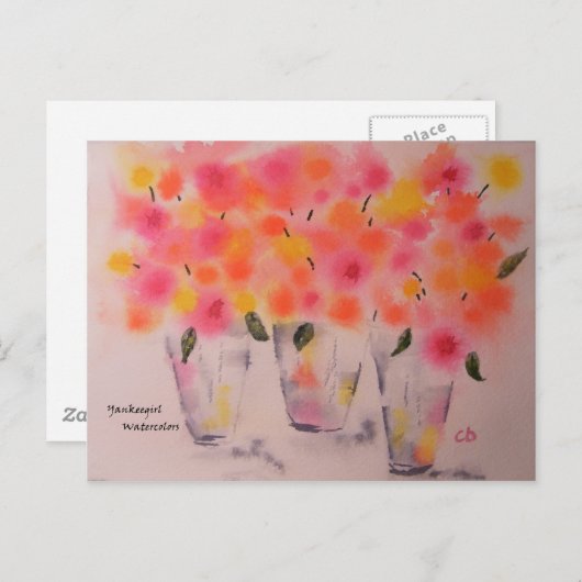 Bubblegum Blooms Postkarte (Vorne/Hinten)