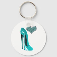Bubblegum Blue Stiletto Shoe und 3D Heart Art