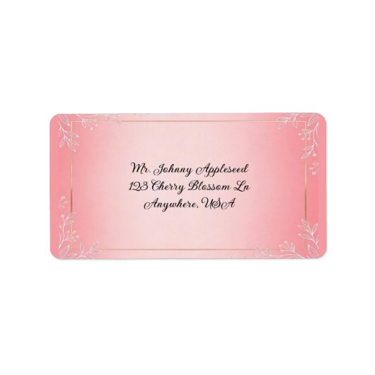 Bubblegum Blush Hochzeit  Adressaufkleber (Vorne)