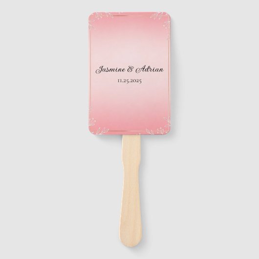 Bubblegum Blush Hochzeit Fächer (Vorderseite)