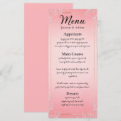 Bubblegum-Blush-Hochzeit Menükarte (Vorne/Hinten)
