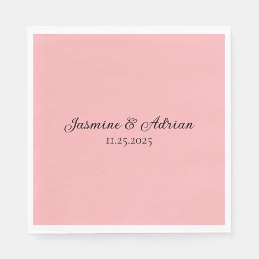Bubblegum-Blush-Hochzeit Serviette (Vorderseite)