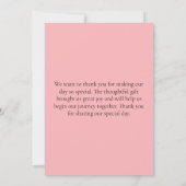 Bubblegum Blush Wedding Dankeskarte (Rückseite)