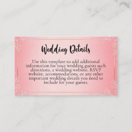 Bubblegum Blush Wedding Enclosure Cards Begleitkarte