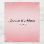 Bubblegum Blush Wedding Weinetikett (Einzelnes Label)