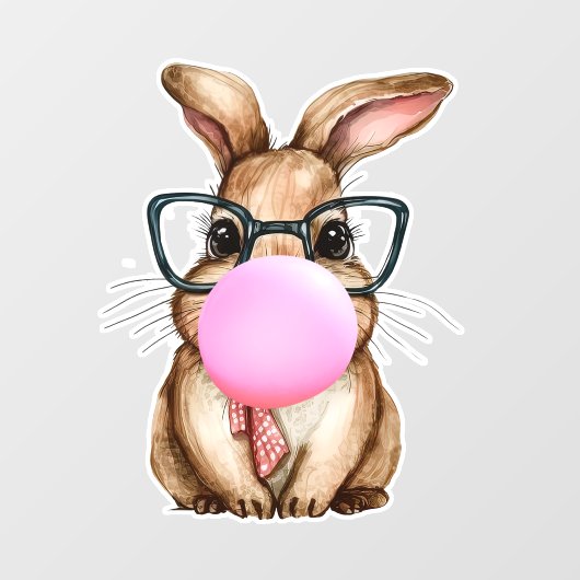 Bubblegum Bunny Fensteraufkleber (Blatt)