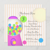 Bubblegum Candy Birthday Einladung (Vorne/Hinten)