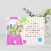 Bubblegum Candy Birthday Einladung (Stehend Vorderseite)