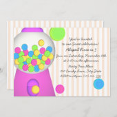 Bubblegum Candy Birthday Einladung (Vorne/Hinten)