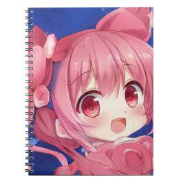 Bubblegum Erdbeere Rose Chibi Anime Girl Manga Notizblock