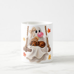 Bubblegum-Geist & Dackel-Schaukel Halloween Herbst Kaffeetasse