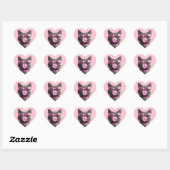 Bubblegum-Katzen-Tasse Herz-Aufkleber (Blatt)
