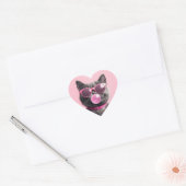 Bubblegum-Katzen-Tasse Herz-Aufkleber (Umschlag)