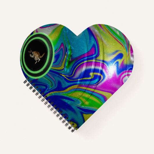 Bubblegum Lawn Bowl, Spiralherz-Notebook Notizblock (Vorderseite)
