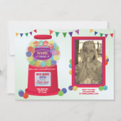 Bubblegum Machine Birthday Süßigkeiten Leckereien Einladung (Vorderseite)