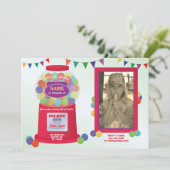 Bubblegum Machine Birthday Süßigkeiten Leckereien Einladung (Stehend Vorderseite)