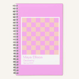 Bubblegum/Peach Modern Checkerboard Notebook Notizblock