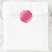 Bubblegum Pink 2 Letter Monogram Wax Siegel Sticke Runder Aufkleber (Tasche)
