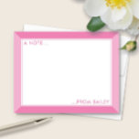 Bubblegum Pink 2-Tone Niedlich Girly Mitteilungskarte<br><div class="desc">Dieses Design verfügt über einen zweifarbigen Rahmen mit Platz für Ihren persönlichen Text oben und unten. Klicken Sie auf die Schaltfläche Anpassen, wenn Sie die Bilder verschieben/skalieren und den Text weiter verändern möchten! Variationen dieses Designs, zusätzliche Farben sowie koordinierende Produkte sind in unserem Shop, zazzle.com/store/doodlelulu verfügbar. Kontaktieren Sie uns, wenn...</div>