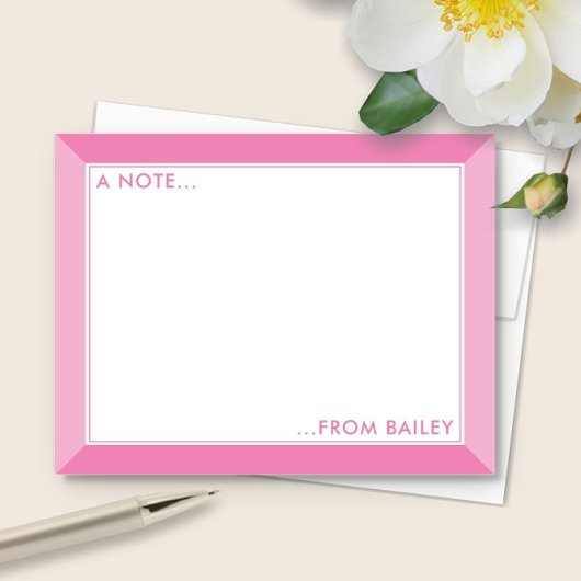 Bubblegum Pink 2-Tone Niedlich Girly Mitteilungskarte