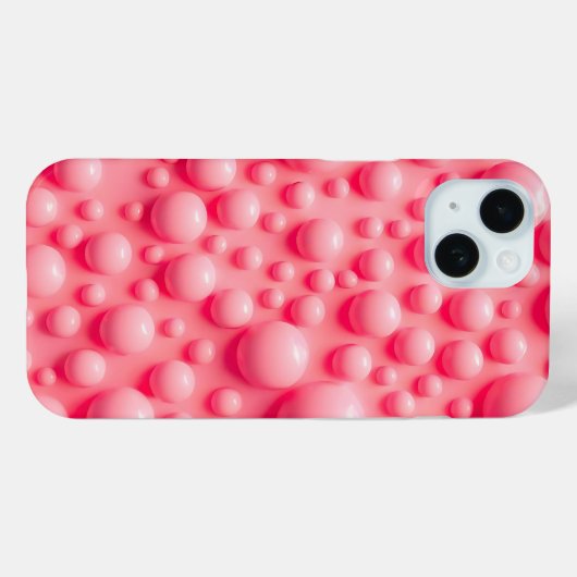 Bubblegum Pink 3D Bubbles iPhone Case Design (Rückseite (Horizontal))