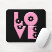 Bubblegum Pink 3D LIEBE Square Mousepad (Mit Mouse)