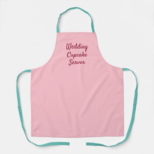 Bubblegum pink, aquamarin, cupcake Hochzeitsserver Schürze (Vorderseite)