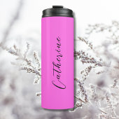 Bubblegum Pink Black Elegant Minimal individuell a Thermosbecher