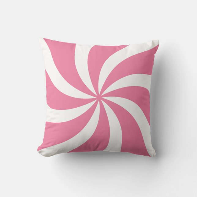 Bubblegum Pink Candy Swirl Kissen (Vorderseite)
