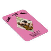 Bubblegum Pink Foto Wedding Save the Date Magnet (Rechte Seite)