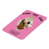 Bubblegum Pink Foto Wedding Save the Date Magnet (Linke Seite)