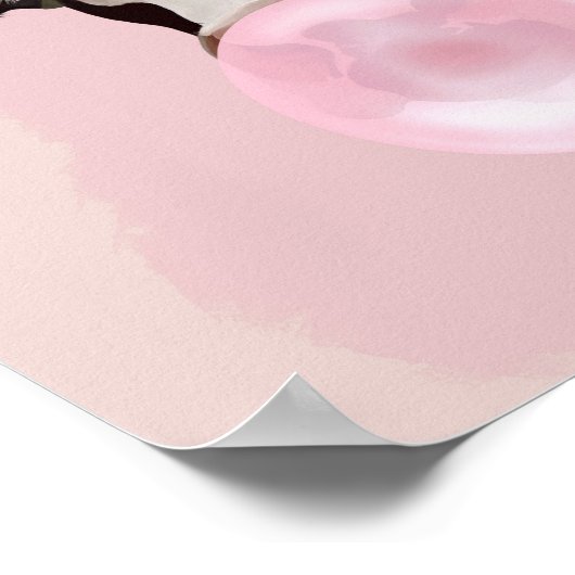 Bubblegum Pink Girly Cow Poster (Ecke)