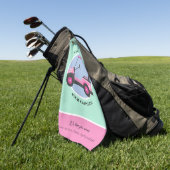 Bubblegum Pink Golf Cart Mama Golfhandtuch (Gras)