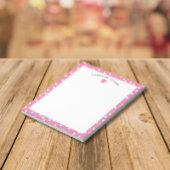 Bubblegum Pink Heart & Dots Niedlich Girly Notizblock