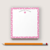 Bubblegum Pink Heart & Dots Niedlich Girly Notizblock