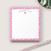 Bubblegum Pink Heart & Dots Niedlich Girly Notizblock
