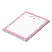 Bubblegum Pink Heart & Dots Niedlich Girly Notizblock (Rotiert)