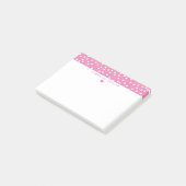 Bubblegum Pink Heart & Dots Niedlich Girly Post-it Klebezettel (angewinkelt)