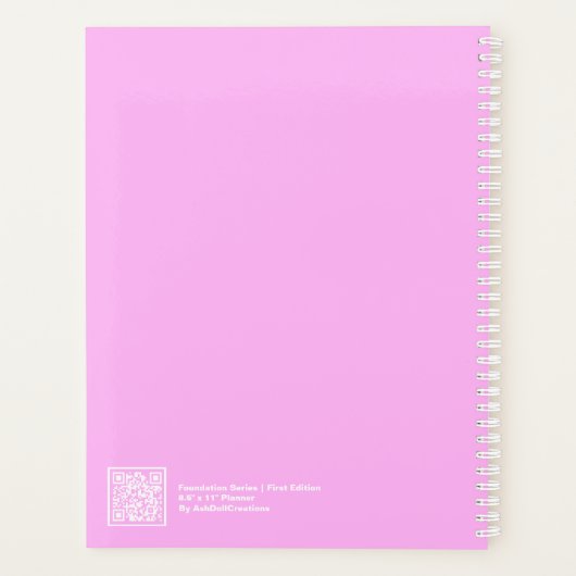 Bubblegum Pink Minimalist Planer (Rückseite)