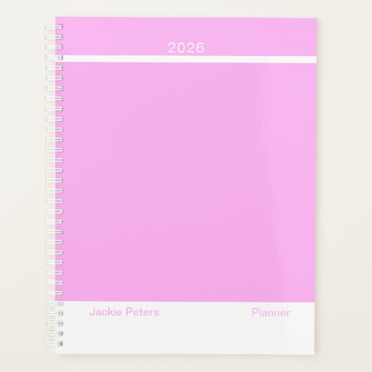 Bubblegum Pink Minimalist Planer (Vorderseite)