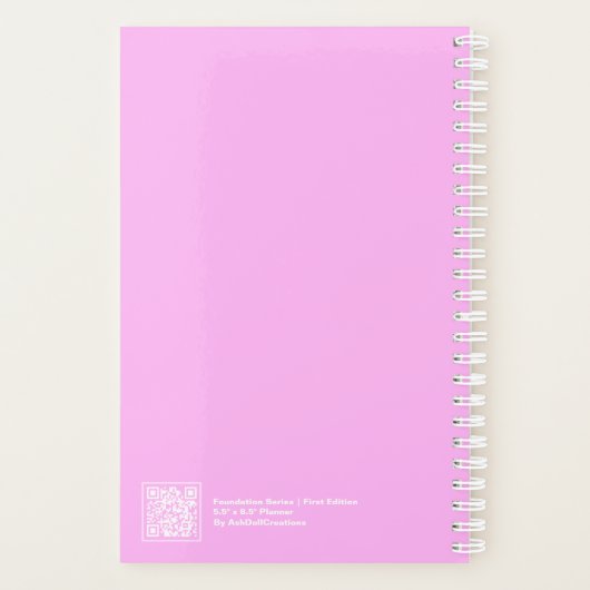 Bubblegum Pink Minimalist Planner Planer (Rückseite)