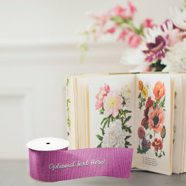 Bubblegum Pink mit weißem Text - Fun-Strick-Look Satinband