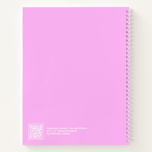 Bubblegum Pink Modern Big "NOTEBOOK" Notebook Notizblock (Rückseite)