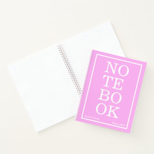 Bubblegum Pink Modern Big "NOTEBOOK" Notebook Notizblock (Innenseite)